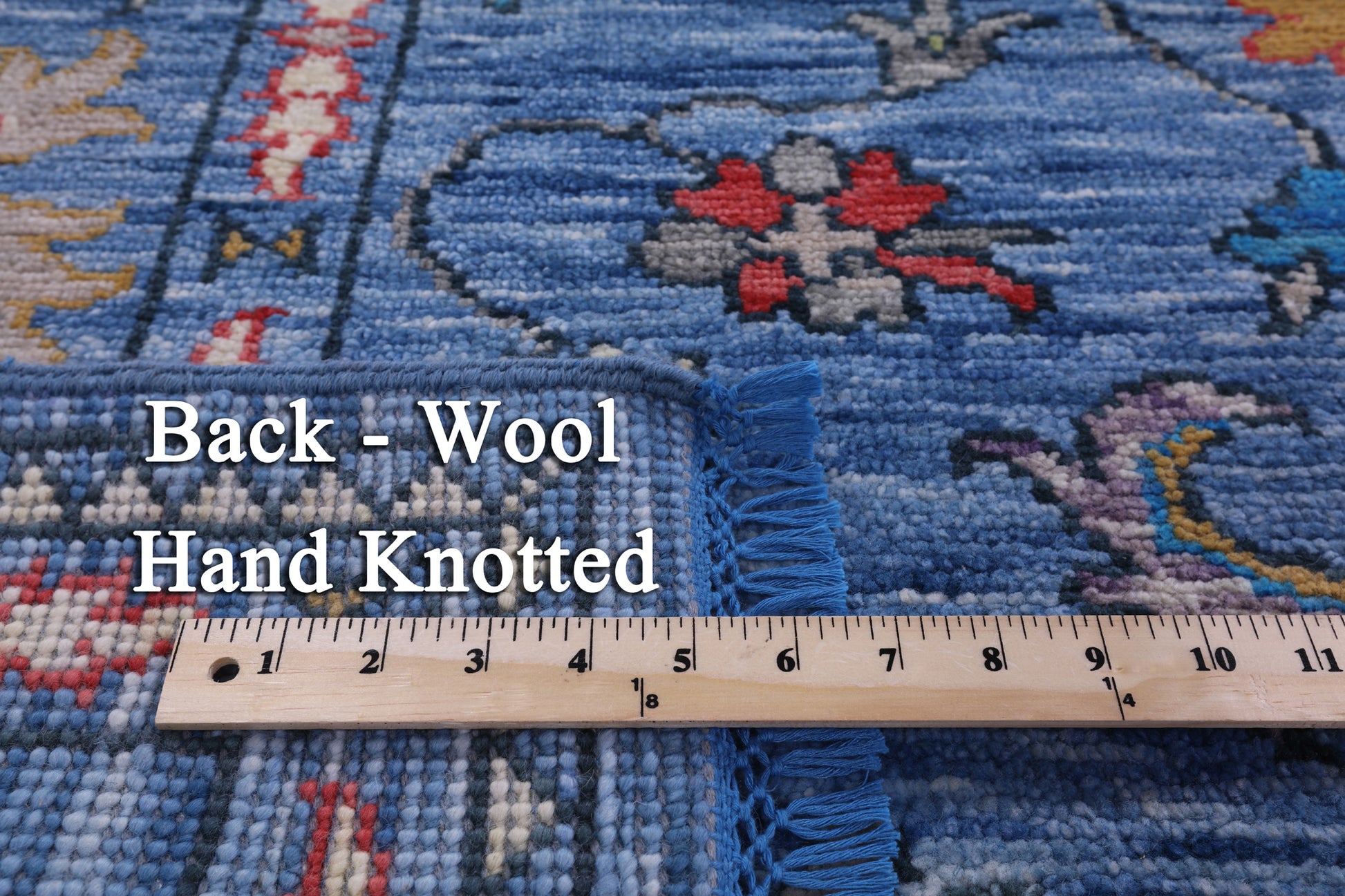Blue Turkish Oushak Hand Knotted Wool Rug - 8' 11" X 12' 1" - Golden Nile