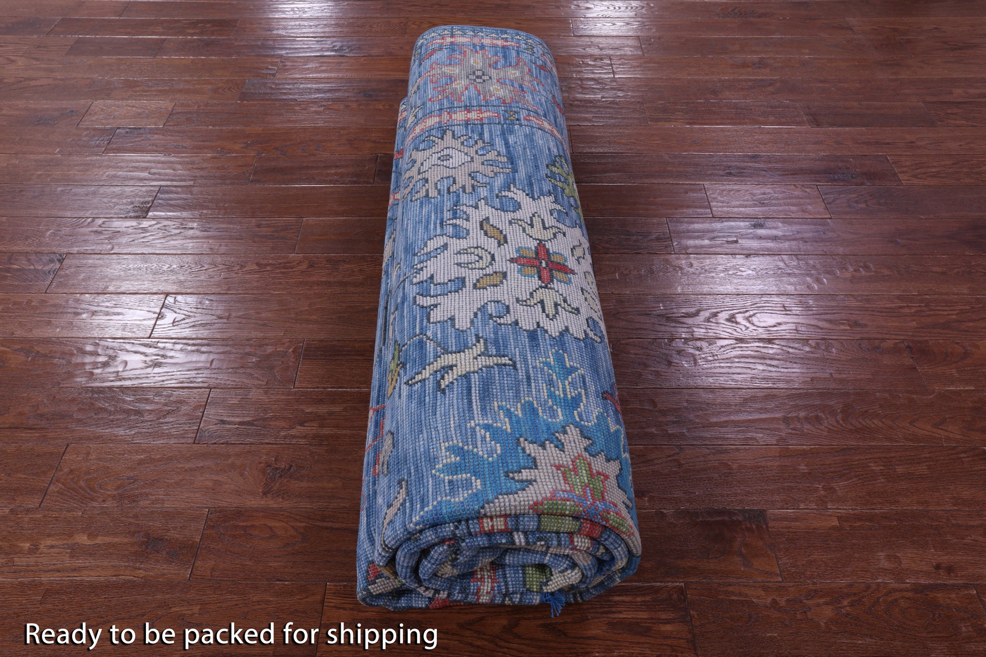 Blue Turkish Oushak Hand Knotted Wool Rug - 8' 11" X 12' 1" - Golden Nile