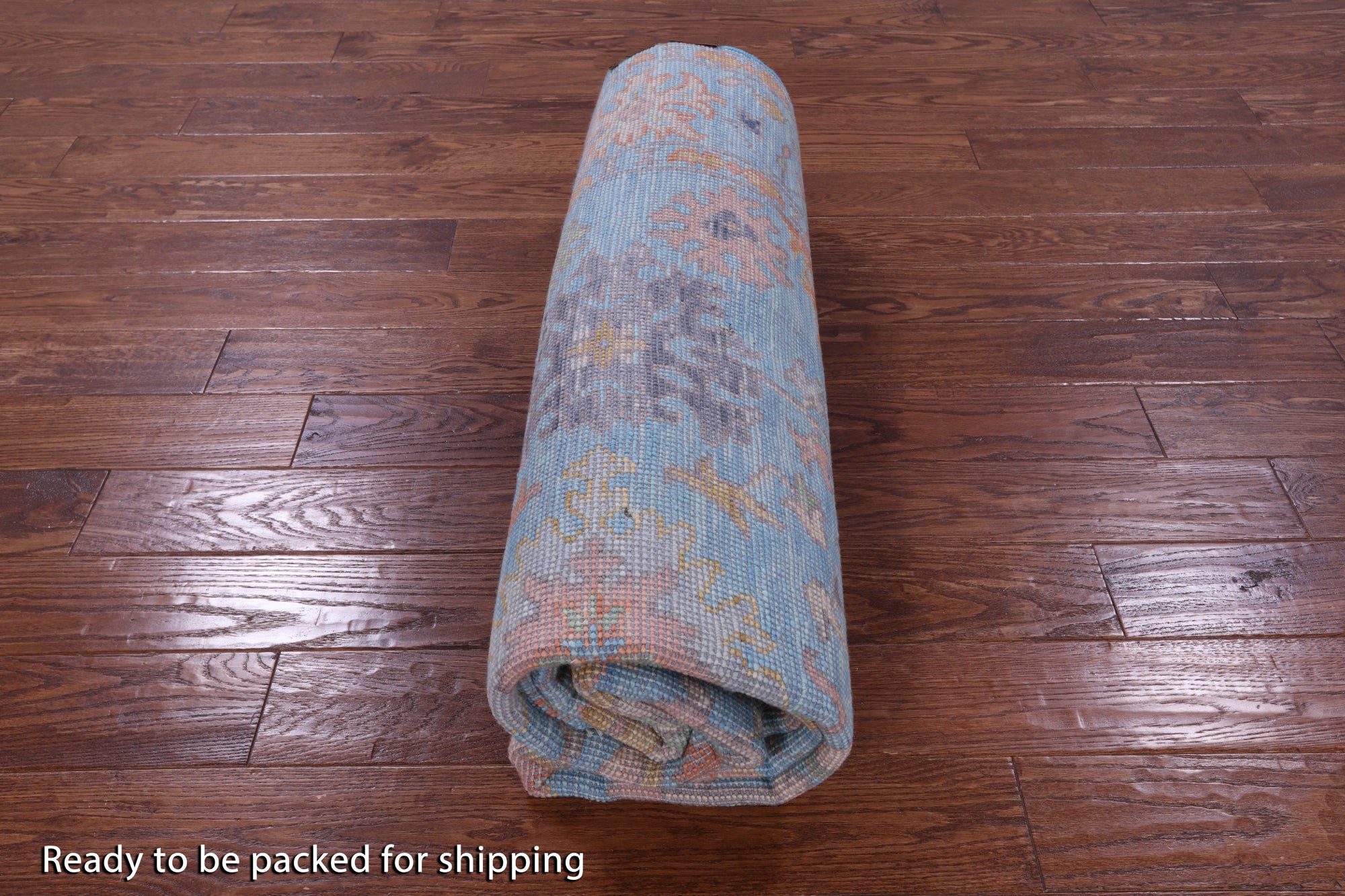 Blue Turkish Oushak Hand Knotted Wool Rug - 6' 4" X 9' 1" - Golden Nile
