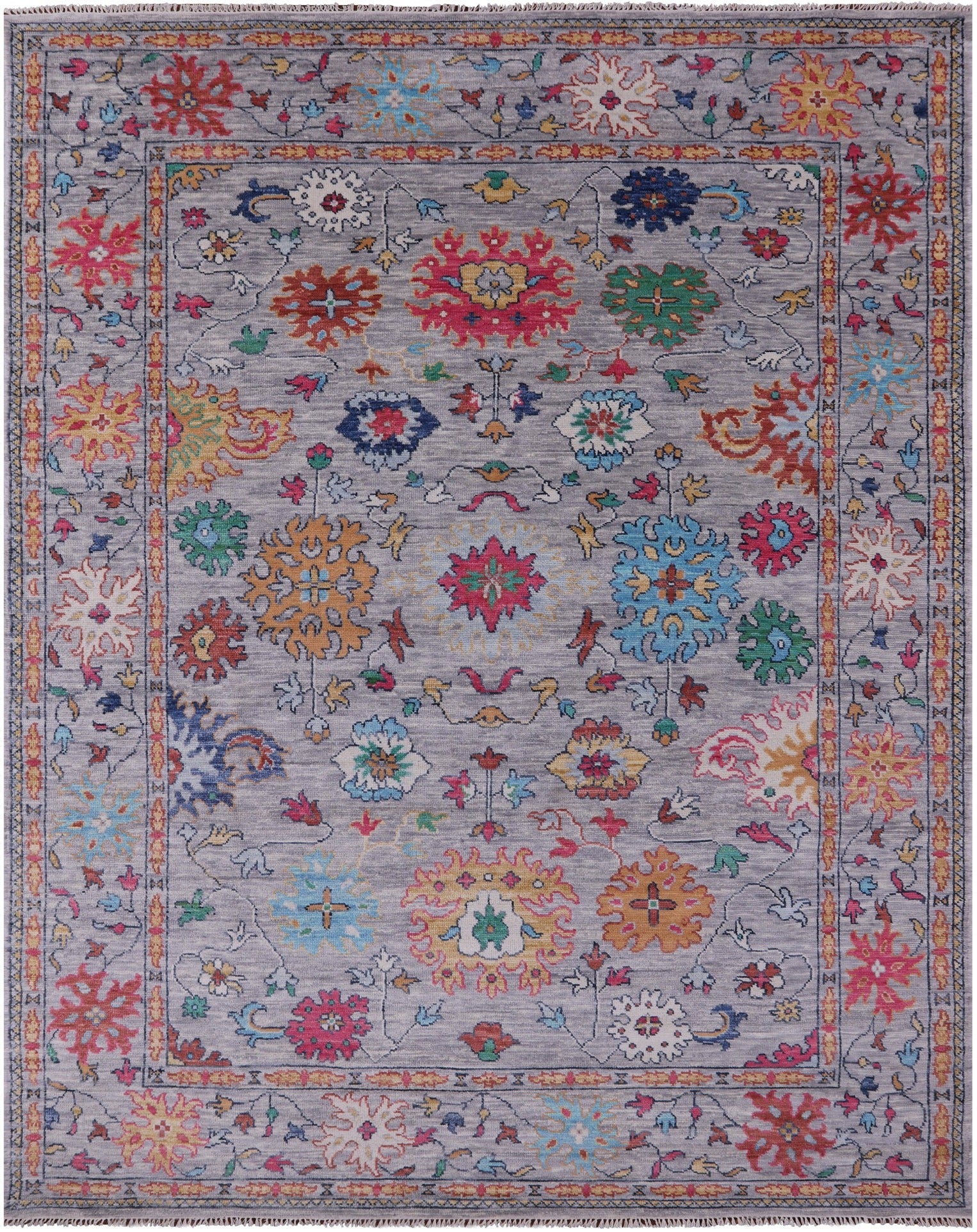 Grey Turkish Oushak Handmade Wool Rug - 9' 1" X 12' 1" - Golden Nile