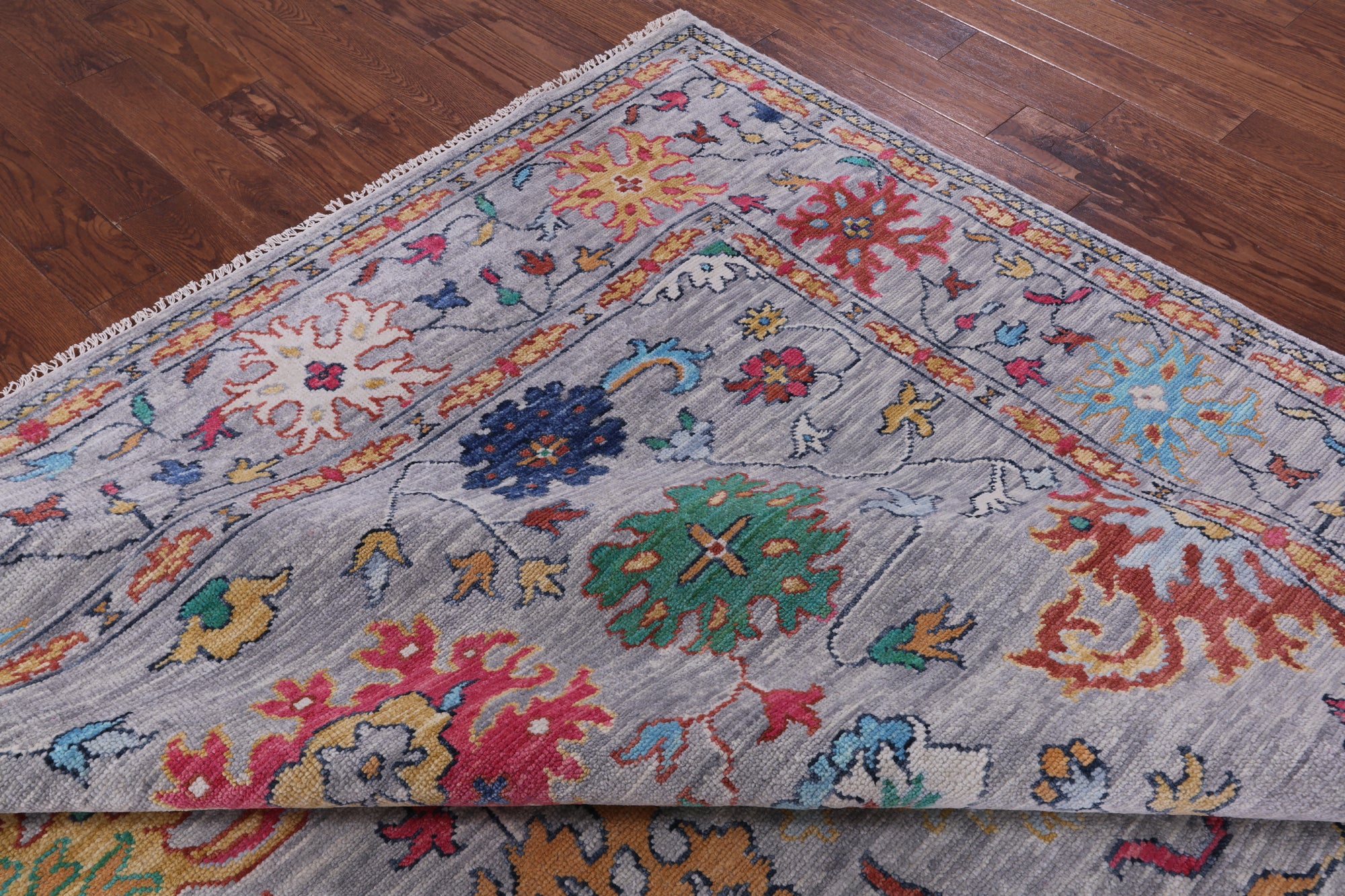 Grey Turkish Oushak Handmade Wool Rug - 9' 1" X 12' 1" - Golden Nile