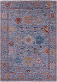 Blue Turkish Oushak Handmade Wool Rug - 6' 5" X 9' 2" - Golden Nile