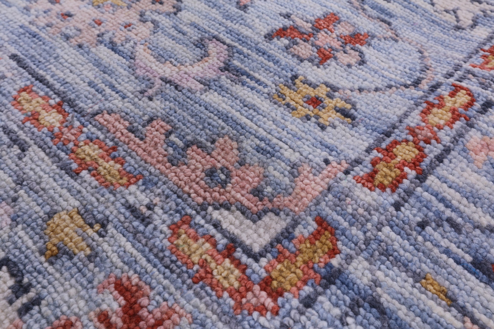Blue Turkish Oushak Handmade Wool Rug - 6' 5" X 9' 2" - Golden Nile