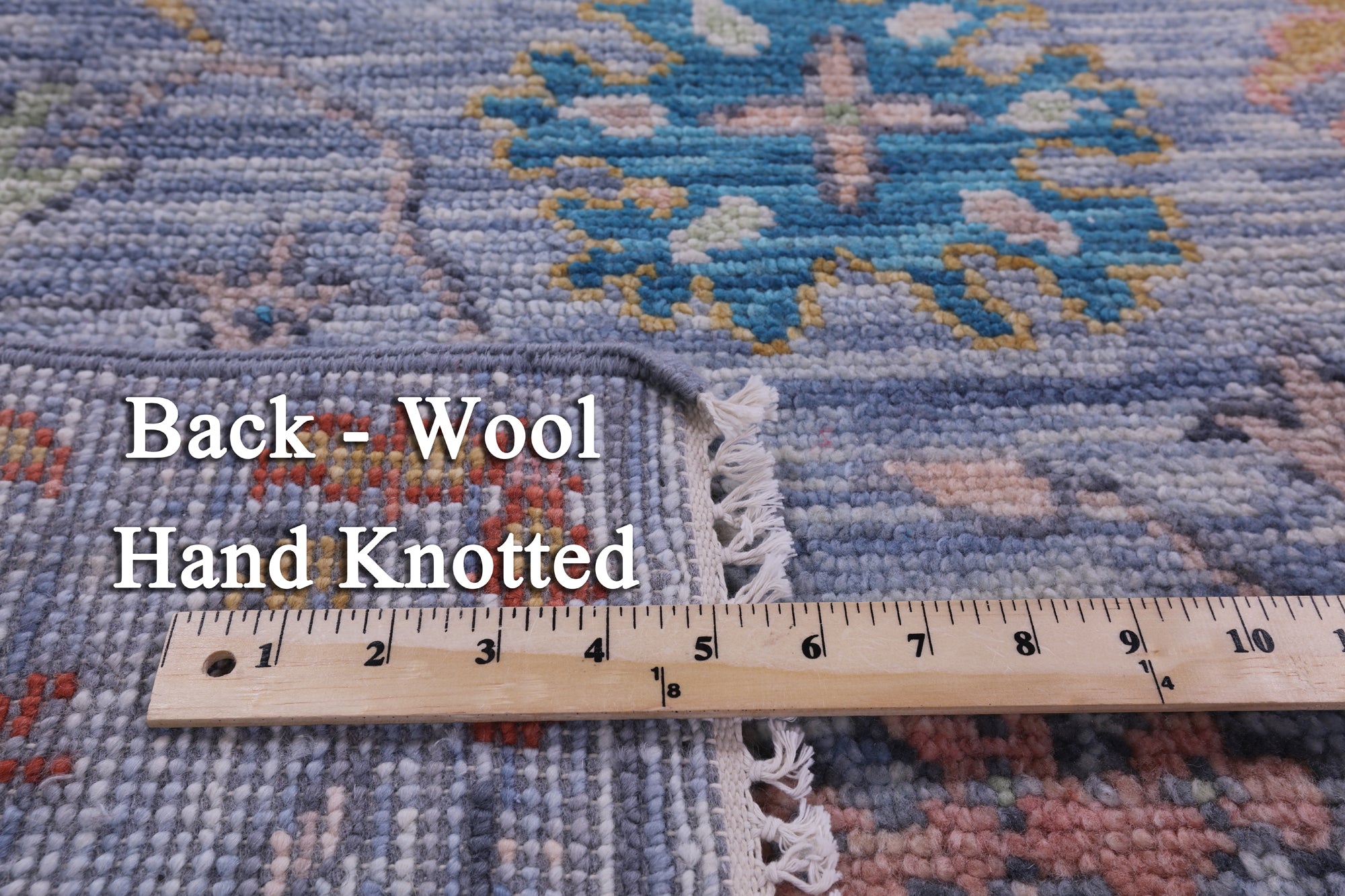 Blue Turkish Oushak Handmade Wool Rug - 6' 5" X 9' 2" - Golden Nile