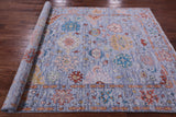 Blue Turkish Oushak Handmade Wool Rug - 6' 5" X 9' 2" - Golden Nile