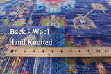 Blue Turkish Oushak Hand Knotted Wool Rug - 9' 2" X 12' 1" - Golden Nile