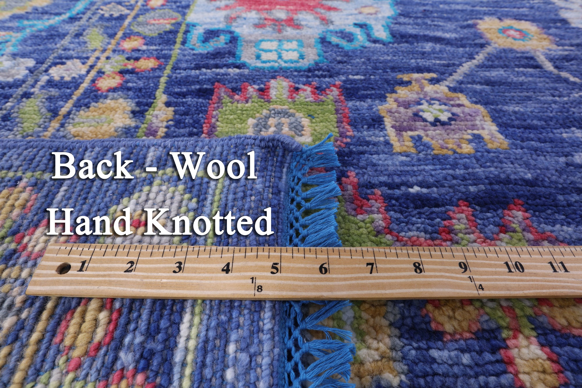 Blue Turkish Oushak Hand Knotted Wool Rug - 9' 2" X 12' 1" - Golden Nile