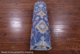 Blue Turkish Oushak Hand Knotted Wool Rug - 9' 2" X 12' 1" - Golden Nile