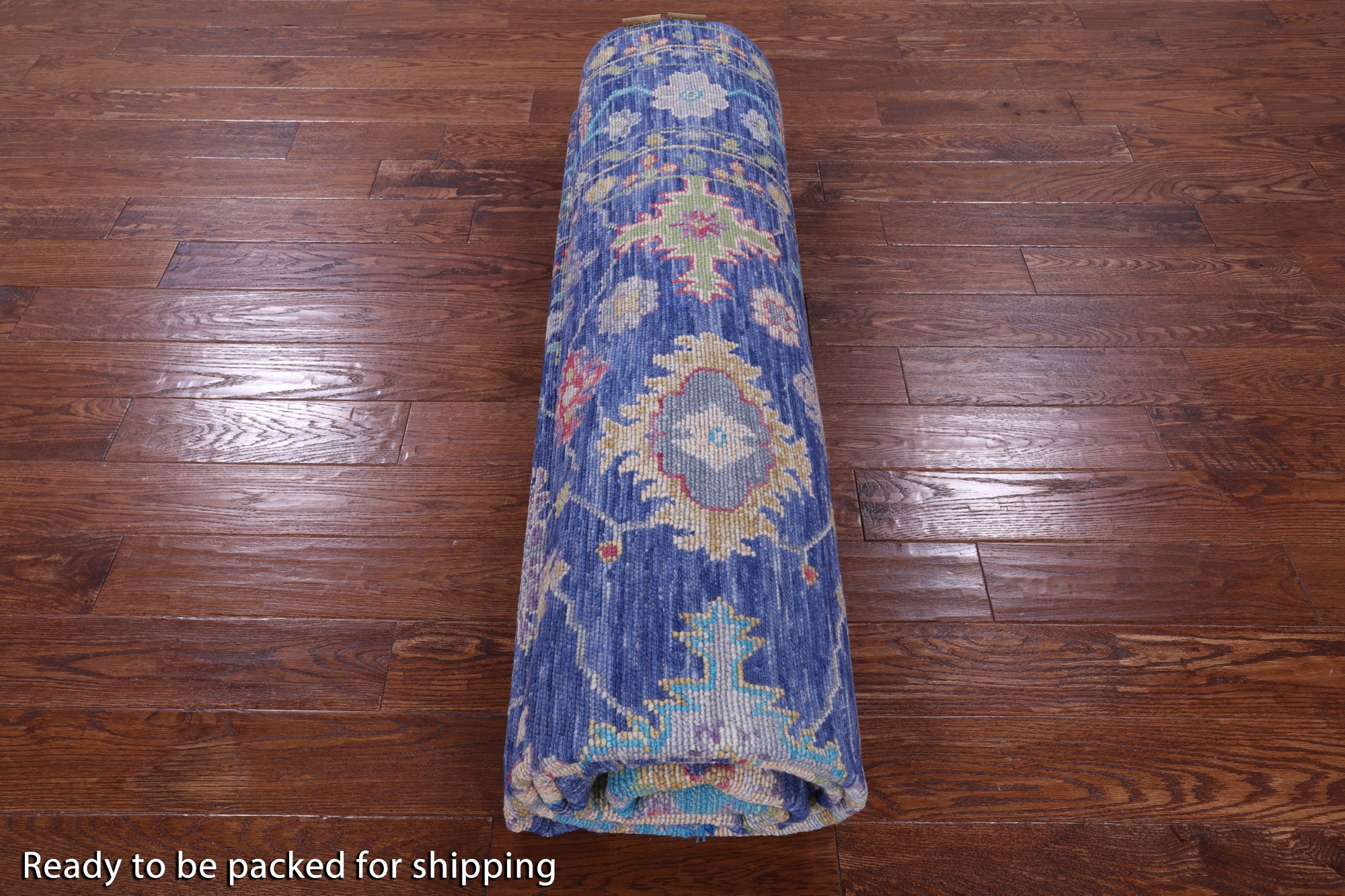 Blue Turkish Oushak Hand Knotted Wool Rug - 9' 2" X 12' 1" - Golden Nile