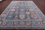 Grey Turkish Oushak Hand Knotted Wool Rug - 10' 2" X 13' 8" - Golden Nile