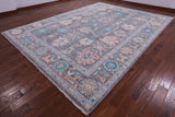 Grey Turkish Oushak Hand Knotted Wool Rug - 10' 2" X 13' 8" - Golden Nile