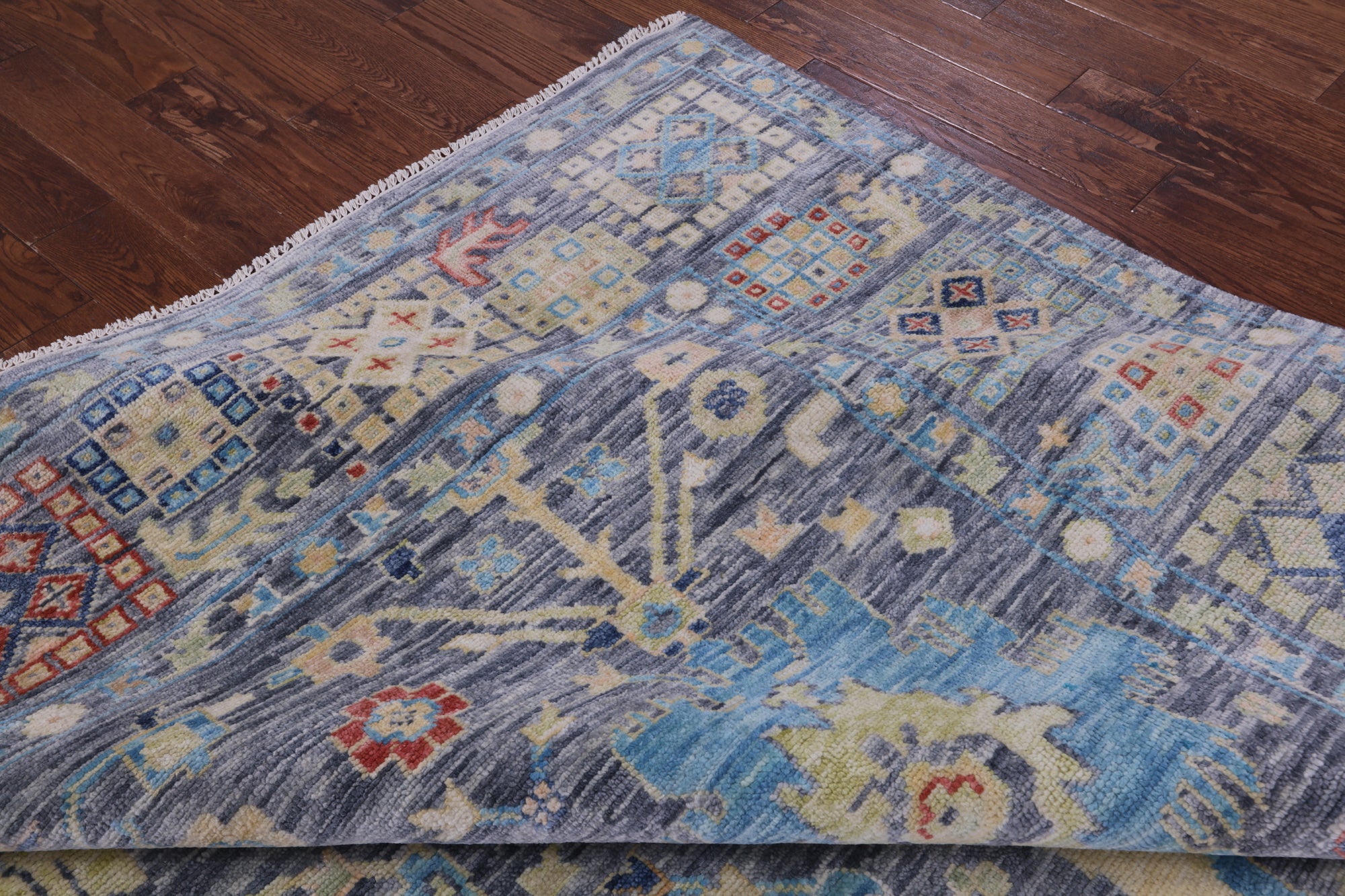 Grey Turkish Oushak Hand Knotted Wool Rug - 10' 1" X 13' 10" - Golden Nile