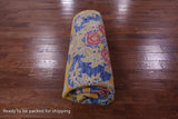 Blue Square William Morris Hand Knotted Wool Rug - 9' 10" X 10' 0" - Golden Nile