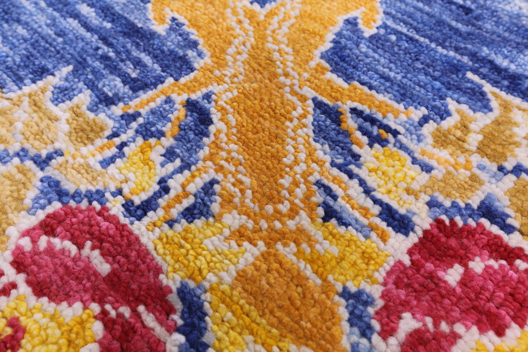 Blue Square William Morris Hand Knotted Wool Rug - 9' 10" X 10' 0" - Golden Nile