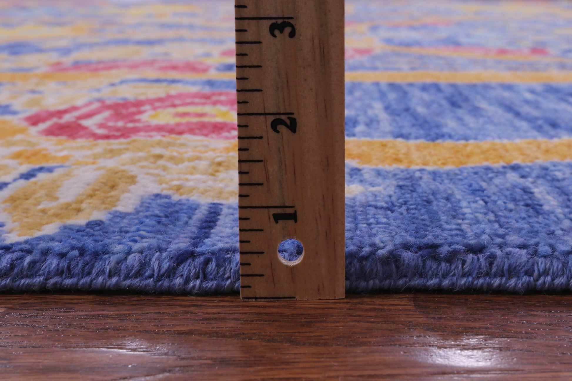 Blue Square William Morris Hand Knotted Wool Rug - 9' 10" X 10' 0" - Golden Nile