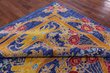 Blue Square William Morris Hand Knotted Wool Rug - 9' 10" X 10' 0" - Golden Nile