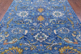 Blue Turkish Oushak Handmade Wool Rug - 8' 0" X 10' 1" - Golden Nile