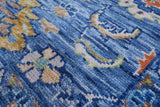 Blue Turkish Oushak Handmade Wool Rug - 8' 0" X 10' 1" - Golden Nile