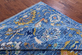 Blue Turkish Oushak Handmade Wool Rug - 8' 0" X 10' 1" - Golden Nile
