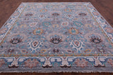 Grey Square William Morris Hand Knotted Wool Rug - 9' 11" X 10' 3" - Golden Nile