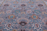 Grey Square William Morris Hand Knotted Wool Rug - 9' 11" X 10' 3" - Golden Nile