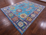 Blue Turkish Oushak Hand Knotted Wool Rug - 9' 1" X 11' 10" - Golden Nile