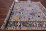Grey Turkish Oushak Hand Knotted Wool Rug - 9' 1" X 12' 2" - Golden Nile