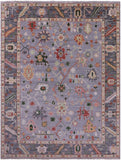 Grey Turkish Oushak Hand Knotted Wool Rug - 9' 1" X 12' 2" - Golden Nile