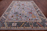 Grey Turkish Oushak Hand Knotted Wool Rug - 9' 1" X 12' 2" - Golden Nile