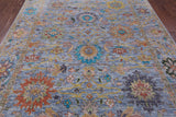 Blue Turkish Oushak Hand Knotted Wool Rug - 7' 11" X 10' 0" - Golden Nile