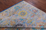 Blue Turkish Oushak Hand Knotted Wool Rug - 7' 11" X 10' 0" - Golden Nile