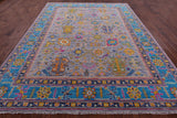 Grey Turkish Oushak Hand Knotted Wool Rug - 9' 2" X 11' 11" - Golden Nile