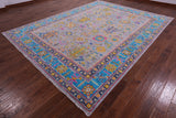 Grey Turkish Oushak Hand Knotted Wool Rug - 9' 2" X 11' 11" - Golden Nile