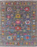 Grey Turkish Oushak Hand Knotted Wool Rug - 7' 10" X 9' 11" - Golden Nile
