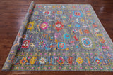 Grey Turkish Oushak Hand Knotted Wool Rug - 7' 10" X 9' 11" - Golden Nile