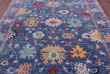 Blue Turkish Oushak Hand Knotted Wool Rug - 7' 10" X 9' 11" - Golden Nile