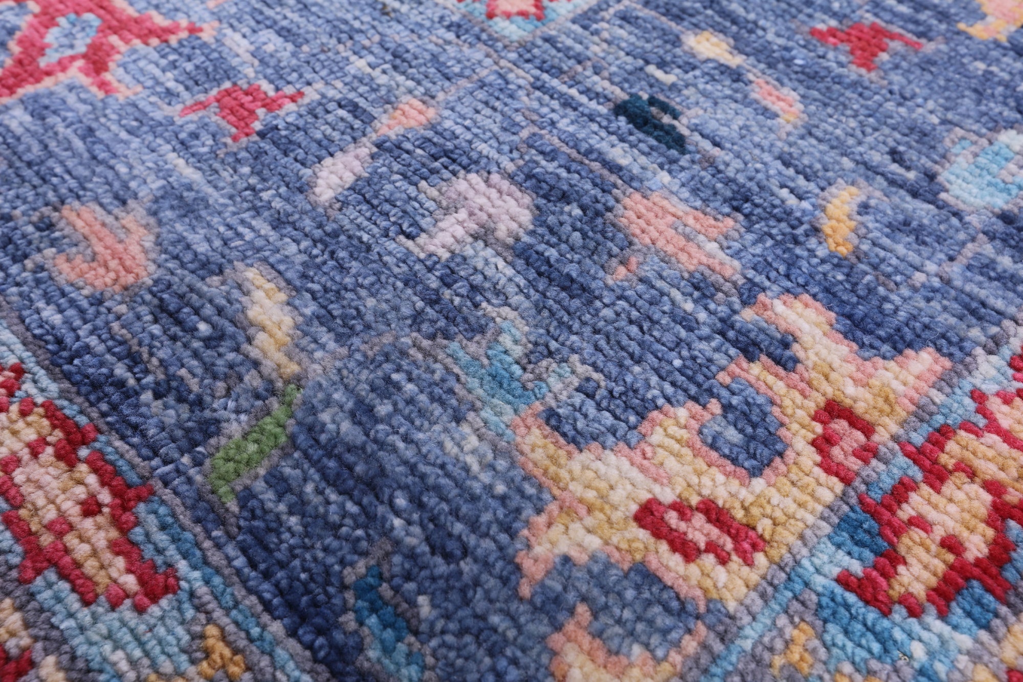 Blue Turkish Oushak Hand Knotted Wool Rug - 7' 10" X 9' 11" - Golden Nile