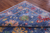 Blue Turkish Oushak Hand Knotted Wool Rug - 7' 10" X 9' 11" - Golden Nile