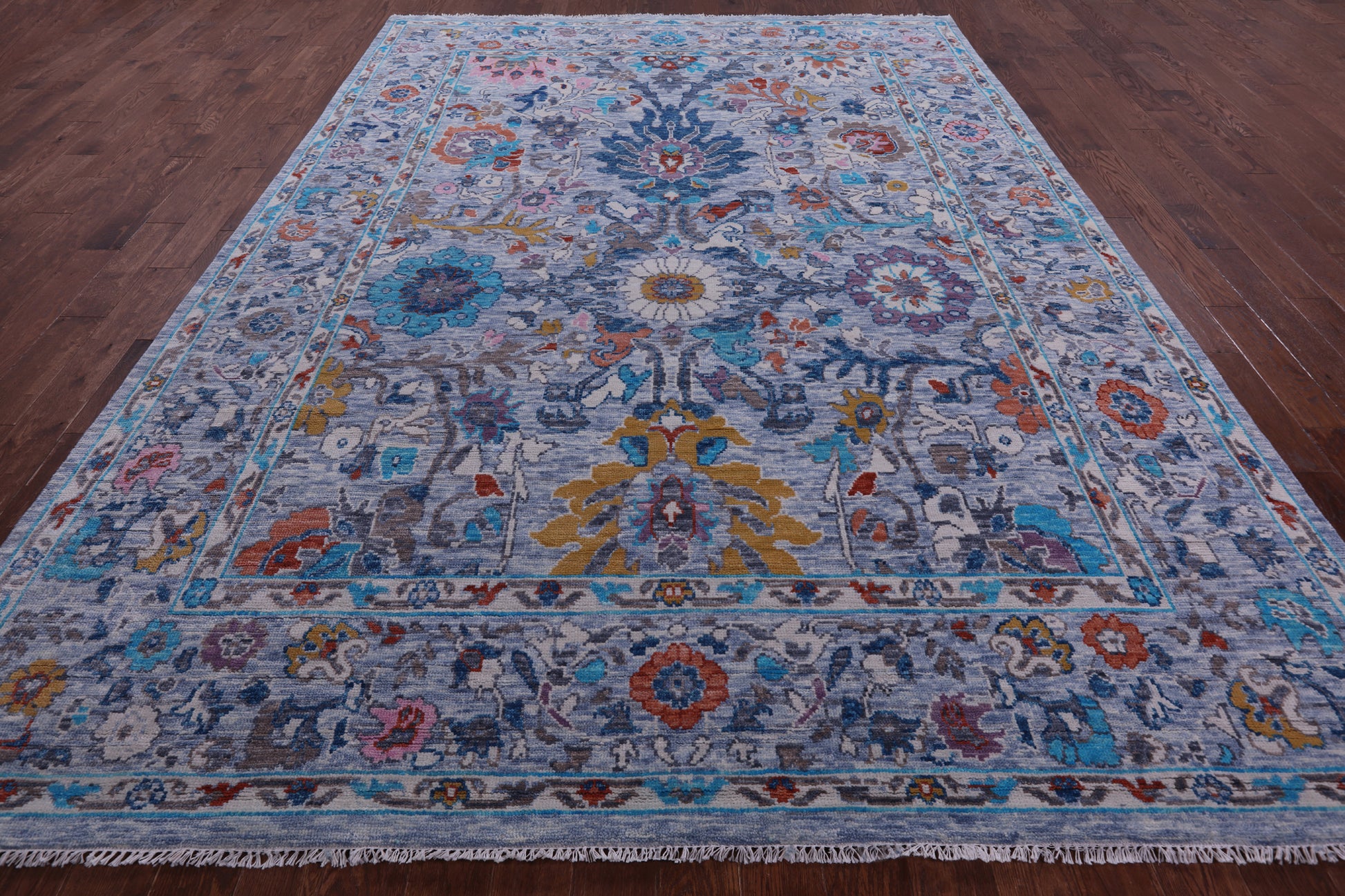 Grey Turkish Oushak Handmade Wool Rug - 9' 1" X 12' 7" - Golden Nile