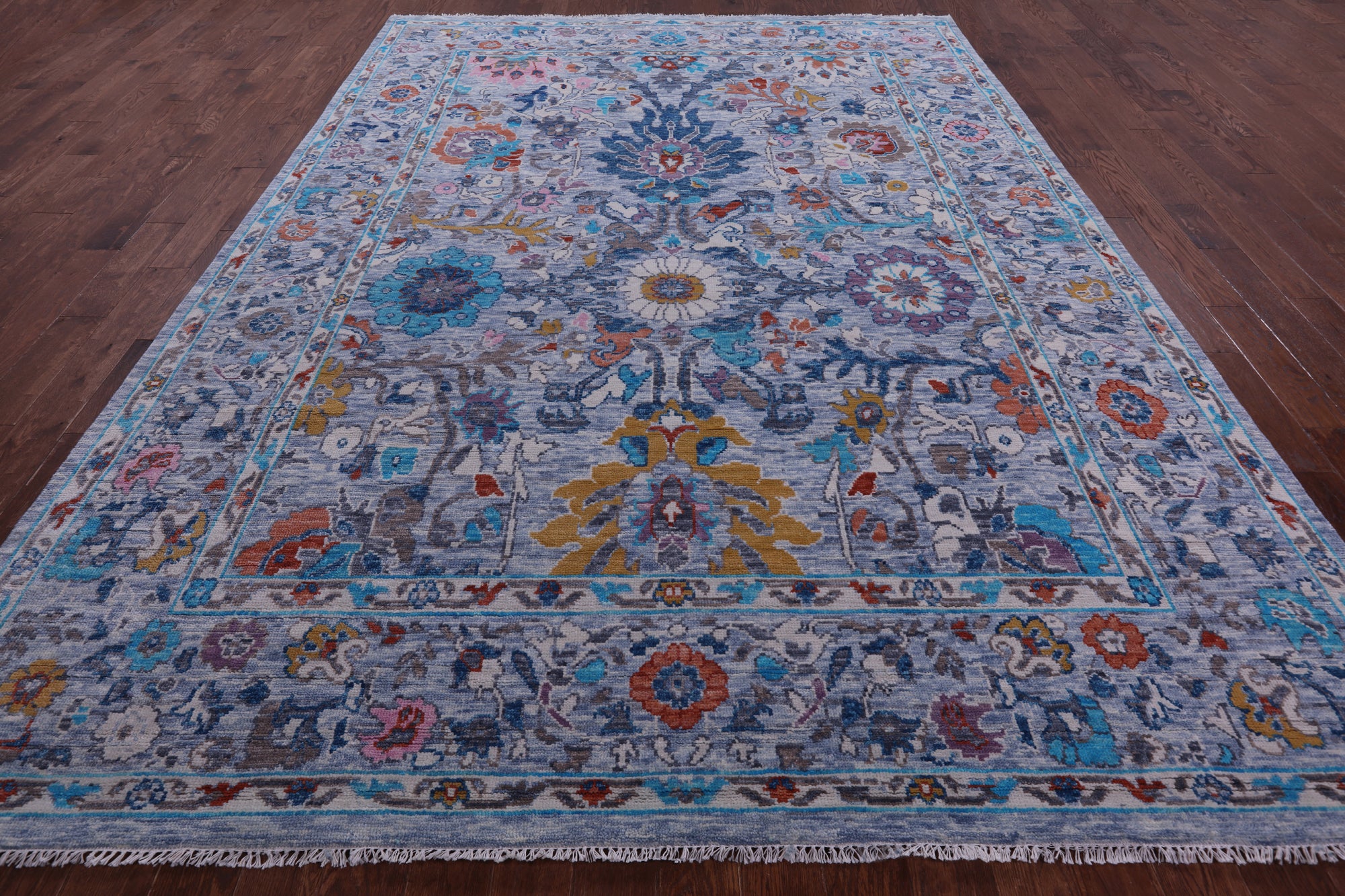 Grey Turkish Oushak Handmade Wool Rug - 9' 1" X 12' 7" - Golden Nile