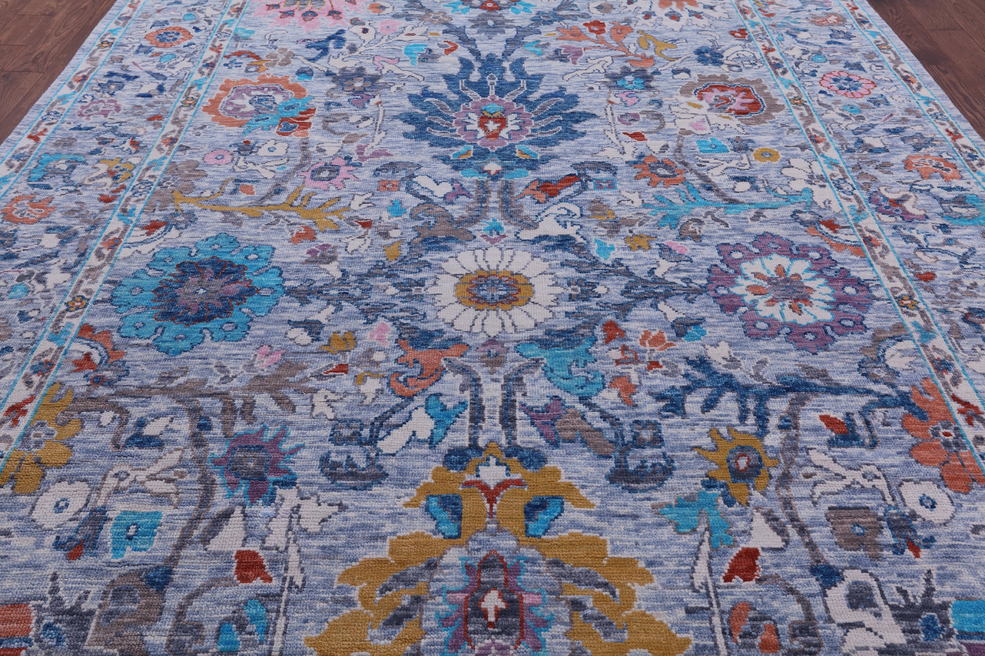Grey Turkish Oushak Handmade Wool Rug - 9' 1" X 12' 7" - Golden Nile