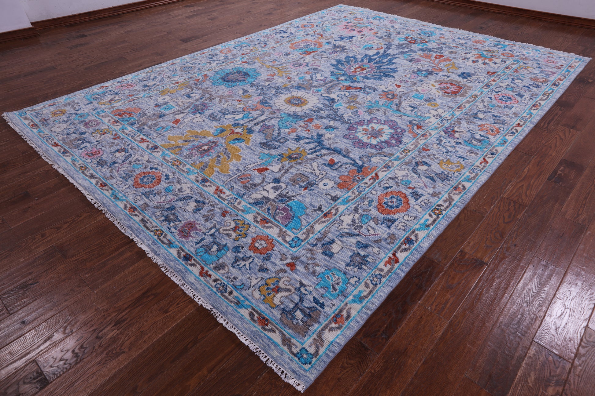Grey Turkish Oushak Handmade Wool Rug - 9' 1" X 12' 7" - Golden Nile