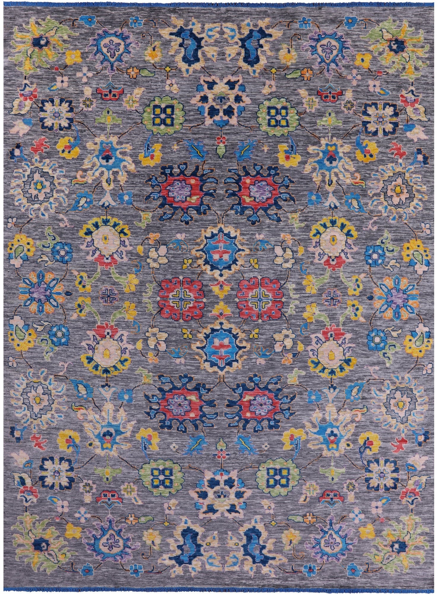 Grey Turkish Oushak Hand Knotted Wool Rug - 10' 4" X 14' 3" - Golden Nile