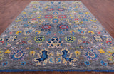 Grey Turkish Oushak Hand Knotted Wool Rug - 10' 4" X 14' 3" - Golden Nile