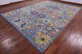 Grey Turkish Oushak Hand Knotted Wool Rug - 10' 4" X 14' 3" - Golden Nile