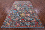 Grey Turkish Oushak Hand Knotted Wool Rug - 6' 2" X 9' 1" - Golden Nile