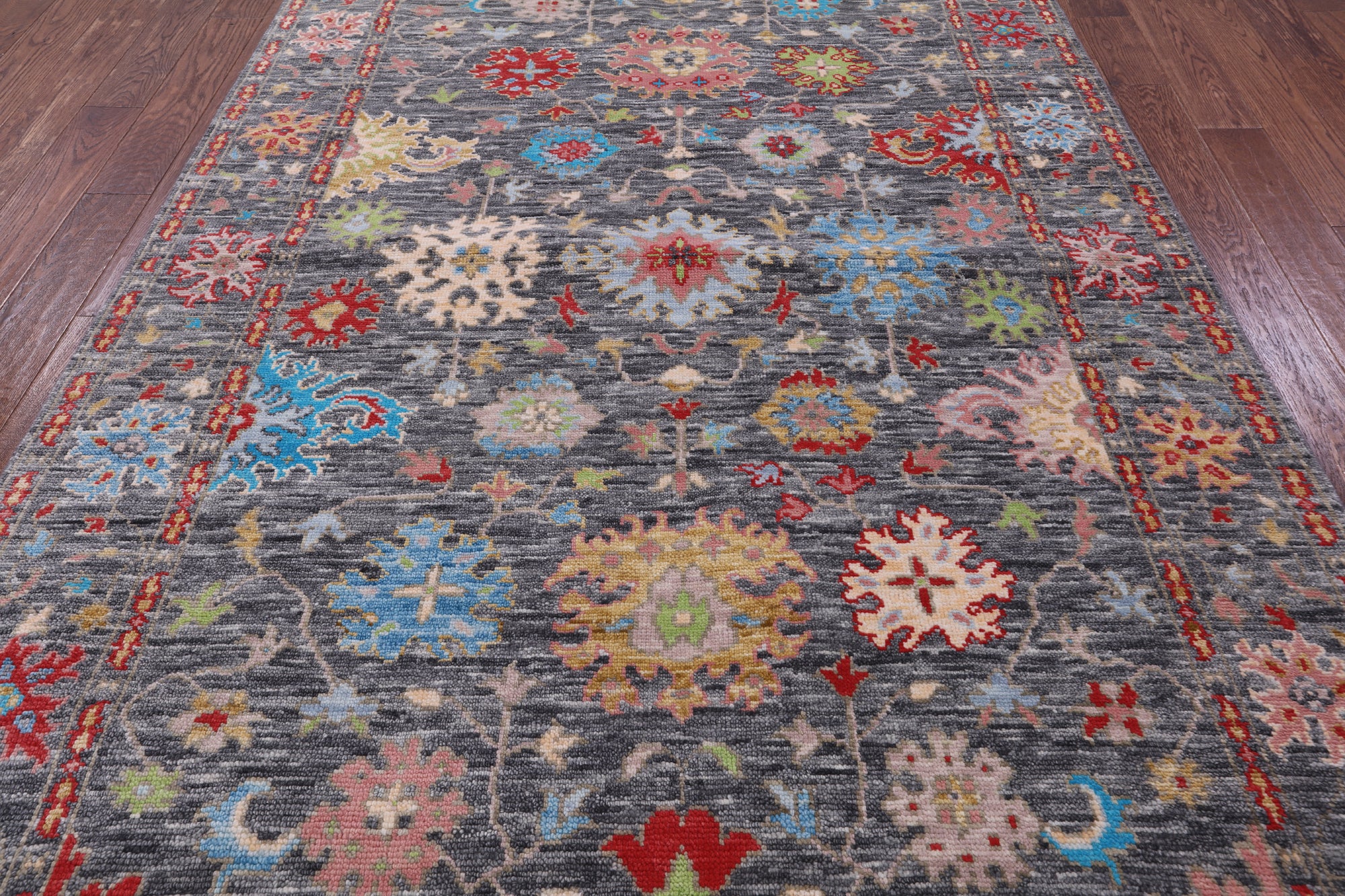 Grey Turkish Oushak Hand Knotted Wool Rug - 6' 2" X 9' 1" - Golden Nile