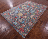 Grey Turkish Oushak Hand Knotted Wool Rug - 6' 2" X 9' 1" - Golden Nile