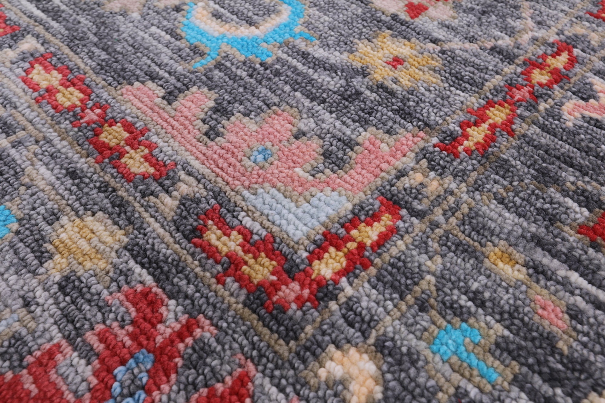 Grey Turkish Oushak Hand Knotted Wool Rug - 6' 2" X 9' 1" - Golden Nile