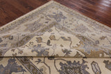 Ivory Turkish Oushak Handmade Wool Area Rug - 8' 2" X 9' 11" - Golden Nile